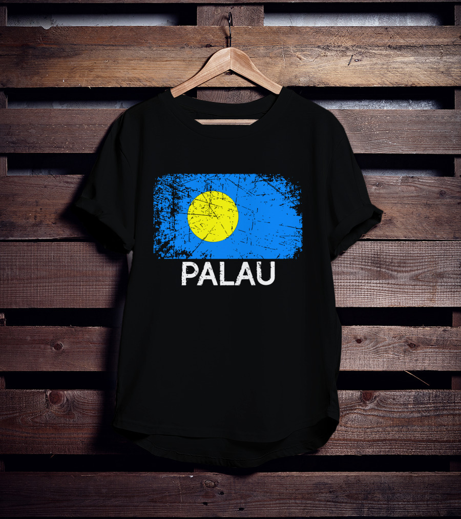Vintage Palauan Flag Graphic Palau T-Shirt