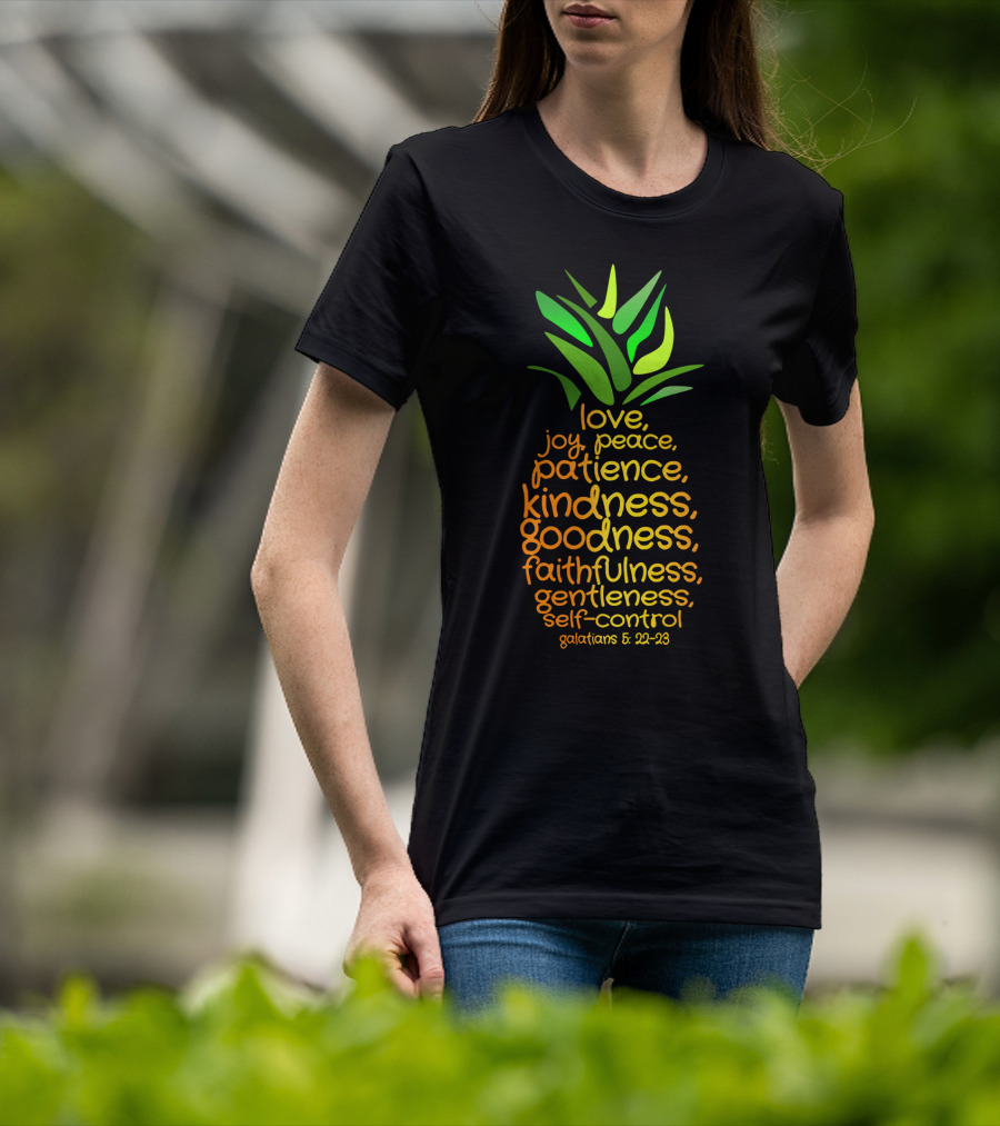 Pineapple Symbol Galatians 5:22-23 Love Joy Peace Patience Kindness Goodness Faithfulness Gentleness Self-Control T-Shirt