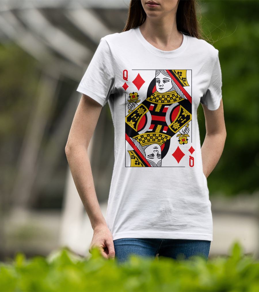 Queen Of Diamonds Poker Card Halloween Group Costume T-Shirt