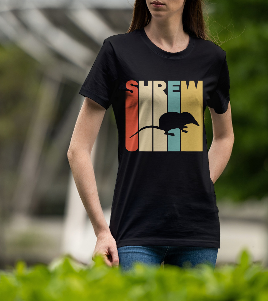 SHREW Silhouette Retro Stripe Color T-Shirt