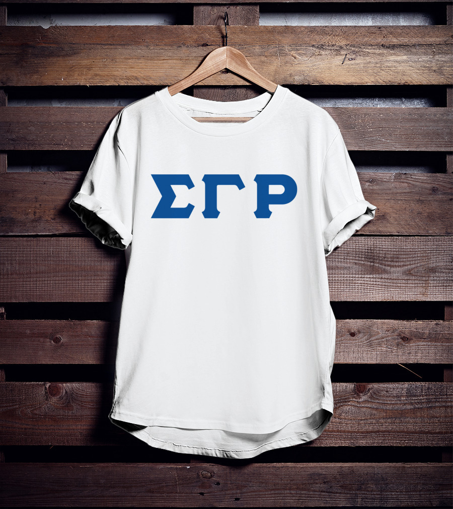 Sigma Gamma Rho ΣΓΡ Blue Letters Greek Fraternity T-Shirt