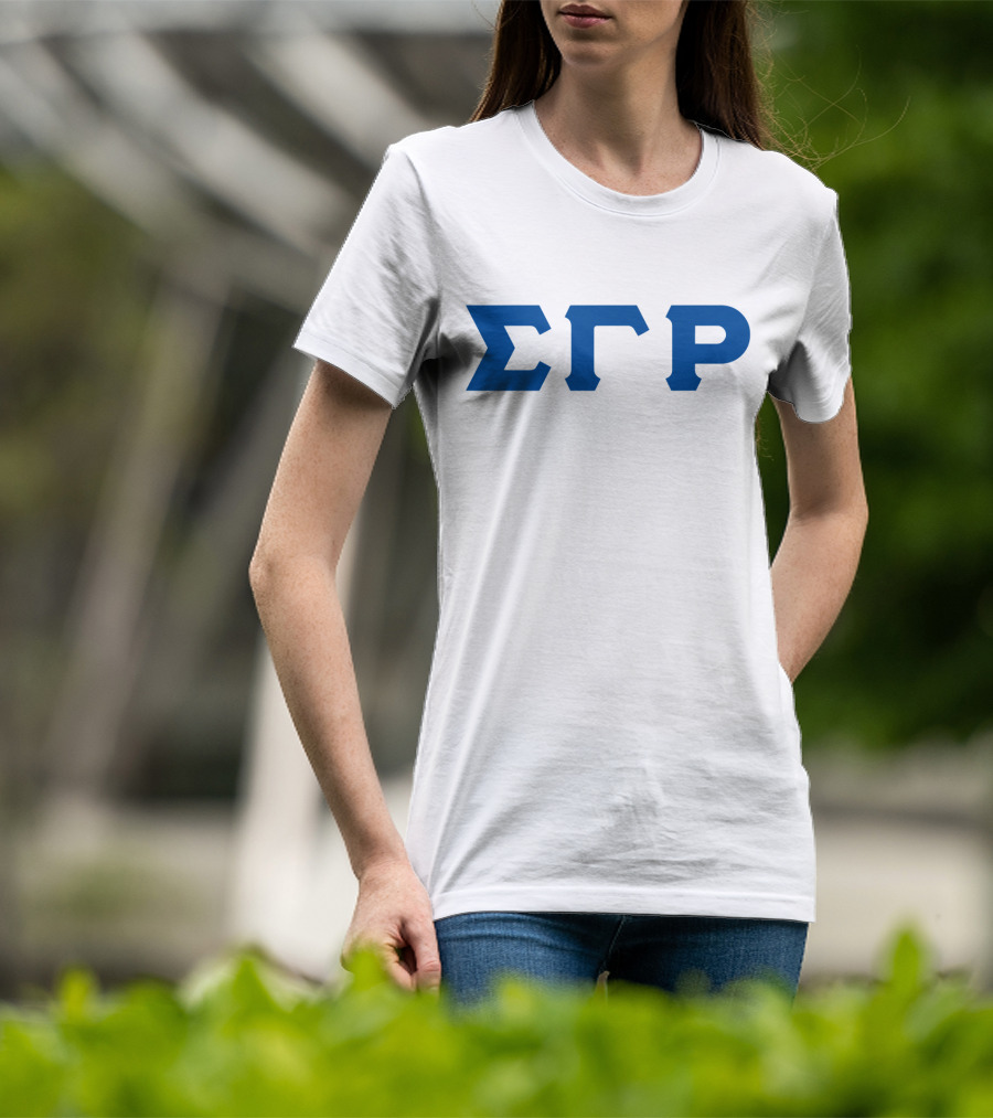 Sigma Gamma Rho ΣΓΡ Blue Letters Greek Fraternity T-Shirt