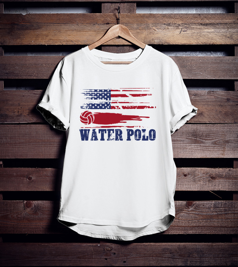 USA Water Polo American Flag Team Spirit Aquatic Sport T-Shirt