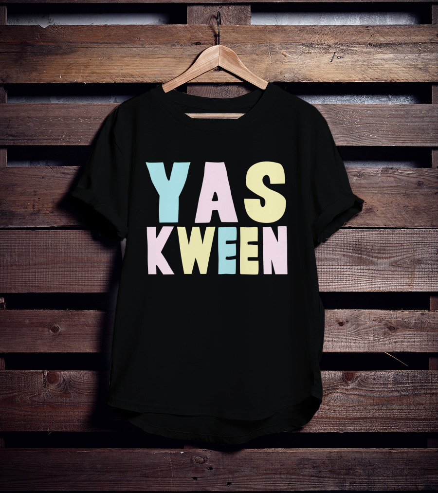 Yas Kween City Yas Queen Multicolor Bold Letters T-Shirt