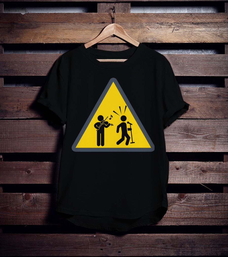 Funny Viola Warning Sign Musician Performance Humor T-Shirt