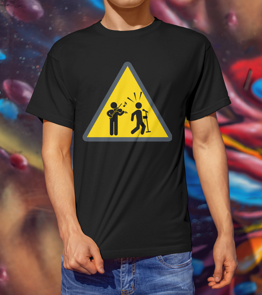 Funny Viola Warning Sign Musician Performance Humor T-Shirt
