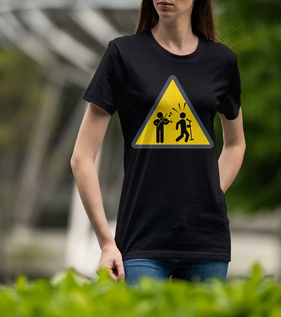 Funny Viola Warning Sign Musician Performance Humor T-Shirt