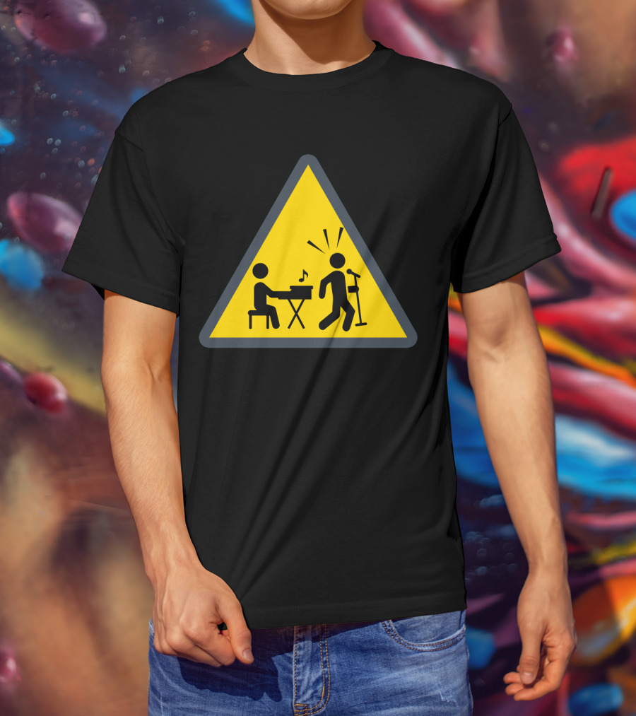 Funny Organ Keyboard Musician Warning Sign T-Shirt