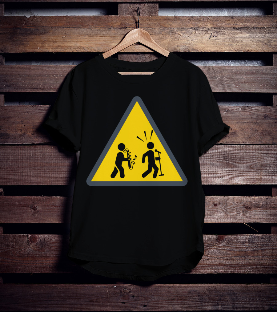 Funny Bass Clarinet Caution Sign Musician Warning T-Shirt