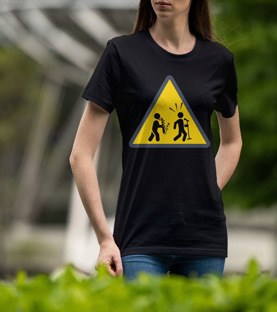 Funny Bass Clarinet Caution Sign Musician Warning T-Shirt