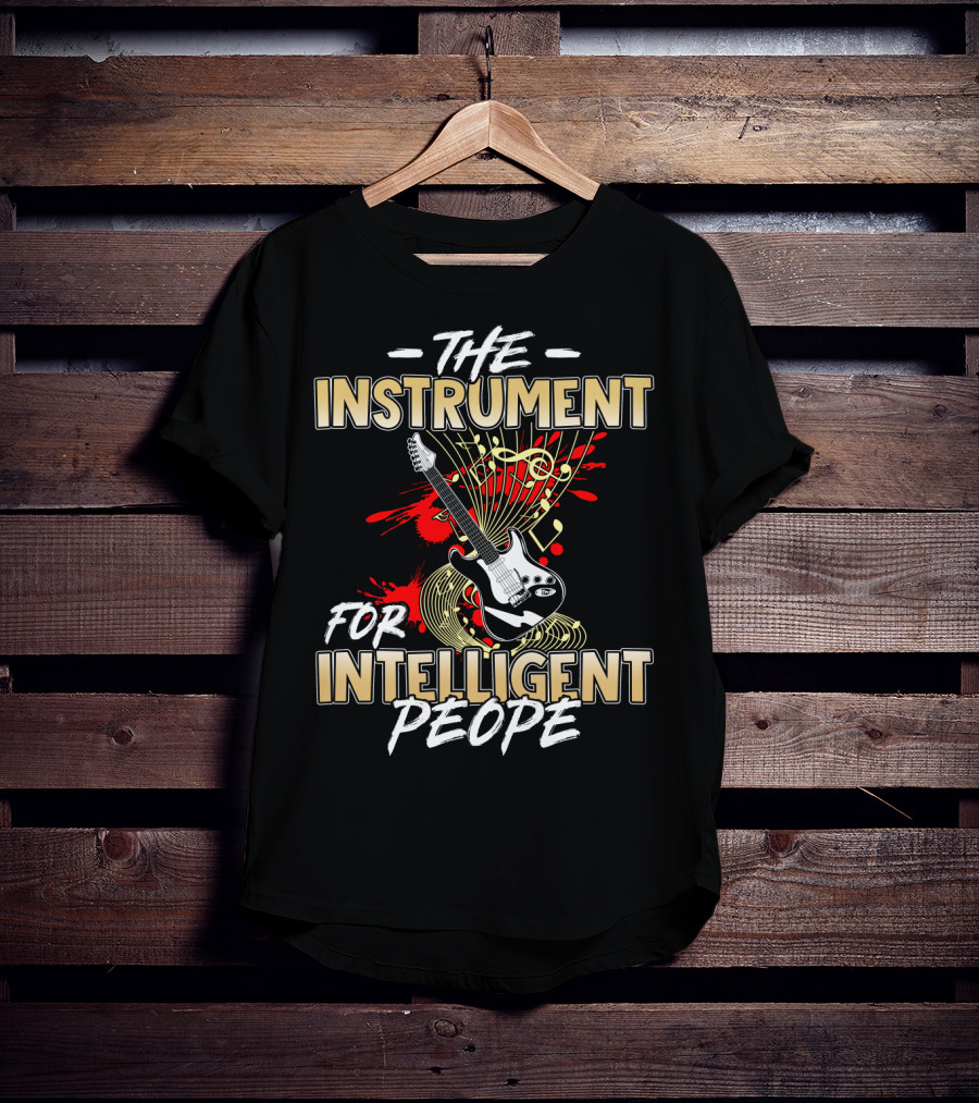 Guitar The Instrument For Intelligent People Electric Music Notes T-Shirt