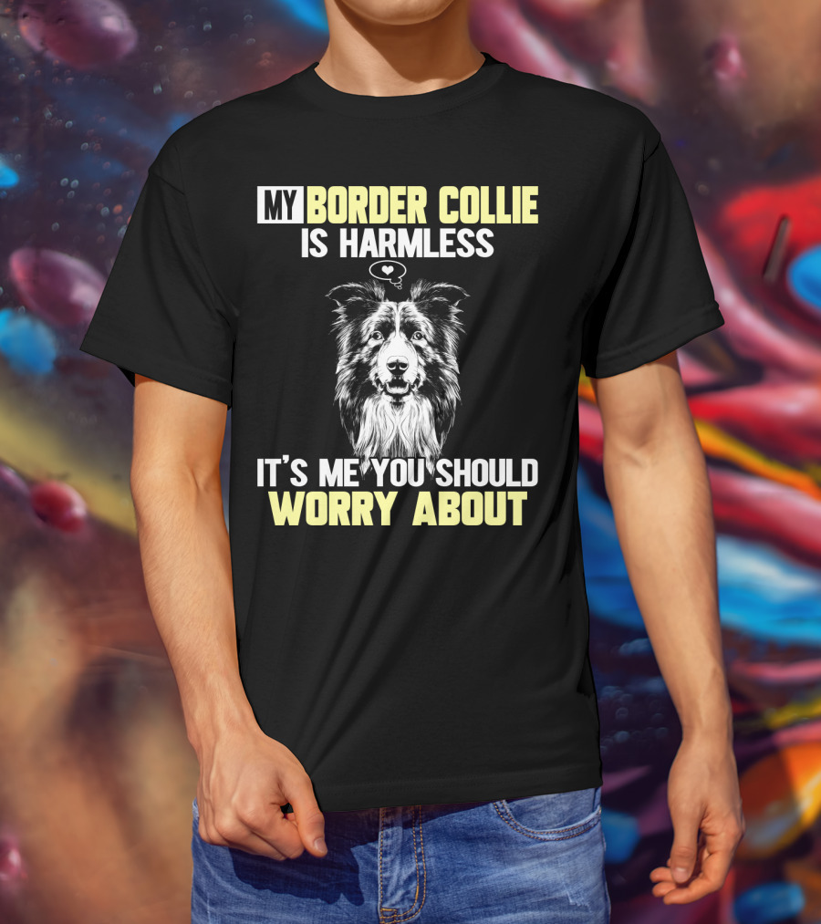 My Border Collie Is Harmless It's ME You Should Worry About T-Shirt