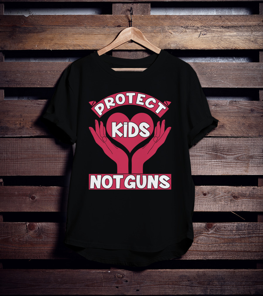PROTECT KIDS NOT GUNS Hands Heart T-Shirt