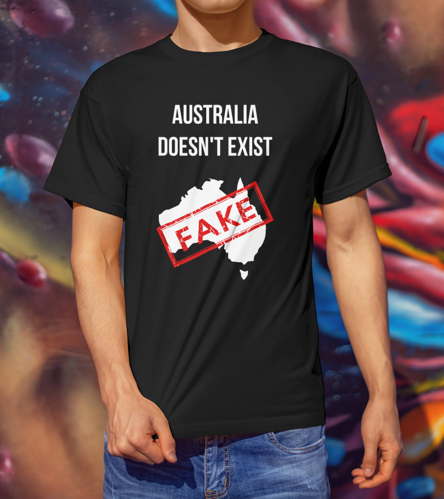 Australia Doesn't Exist Fake Flat Earth Society T-Shirt