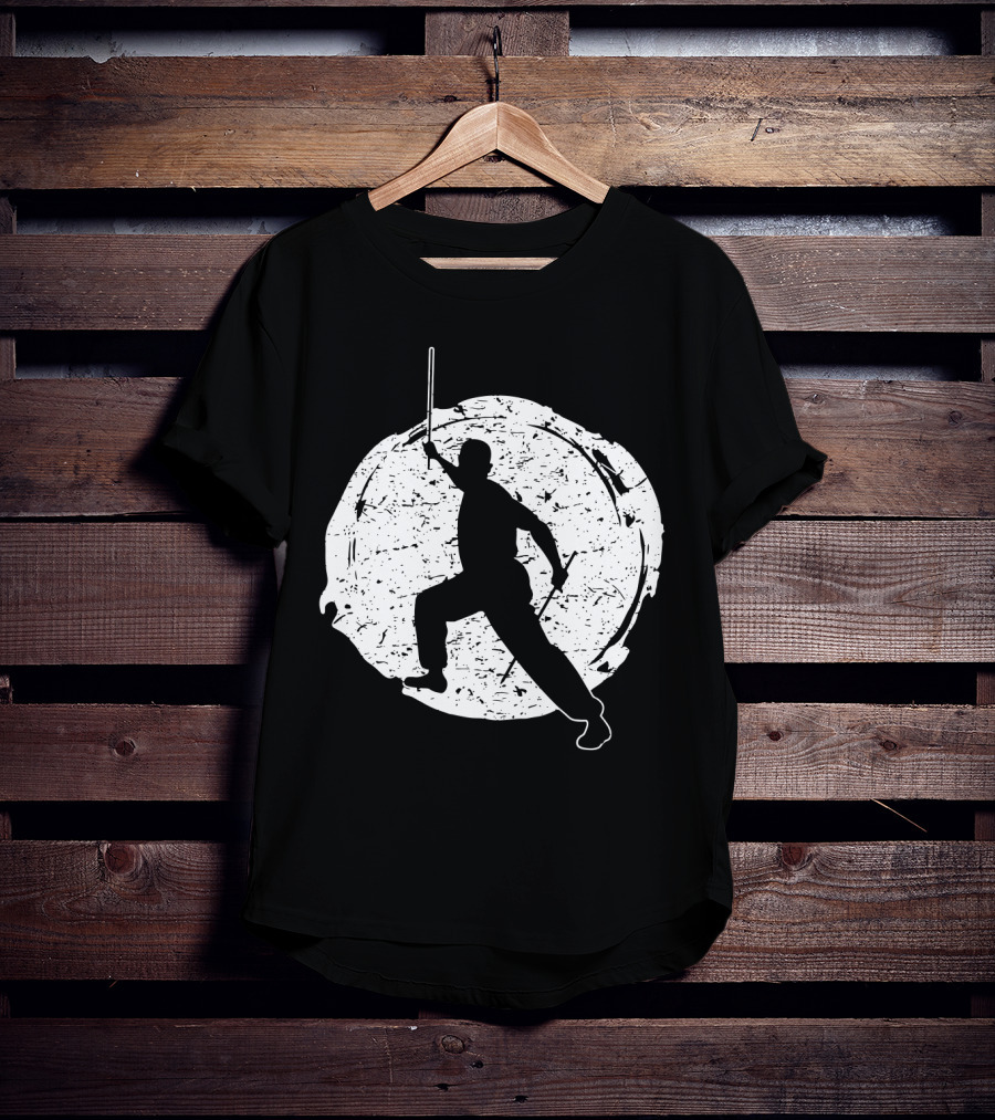Kali Filipino MMA Discipline Arnis Stick Martial Arts Silhouette Circle T-Shirt