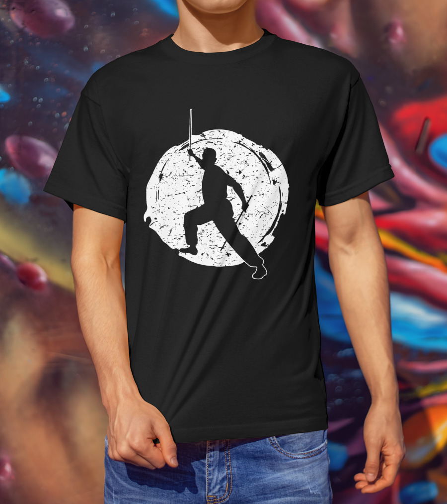 Kali Filipino MMA Discipline Arnis Stick Martial Arts Silhouette Circle T-Shirt