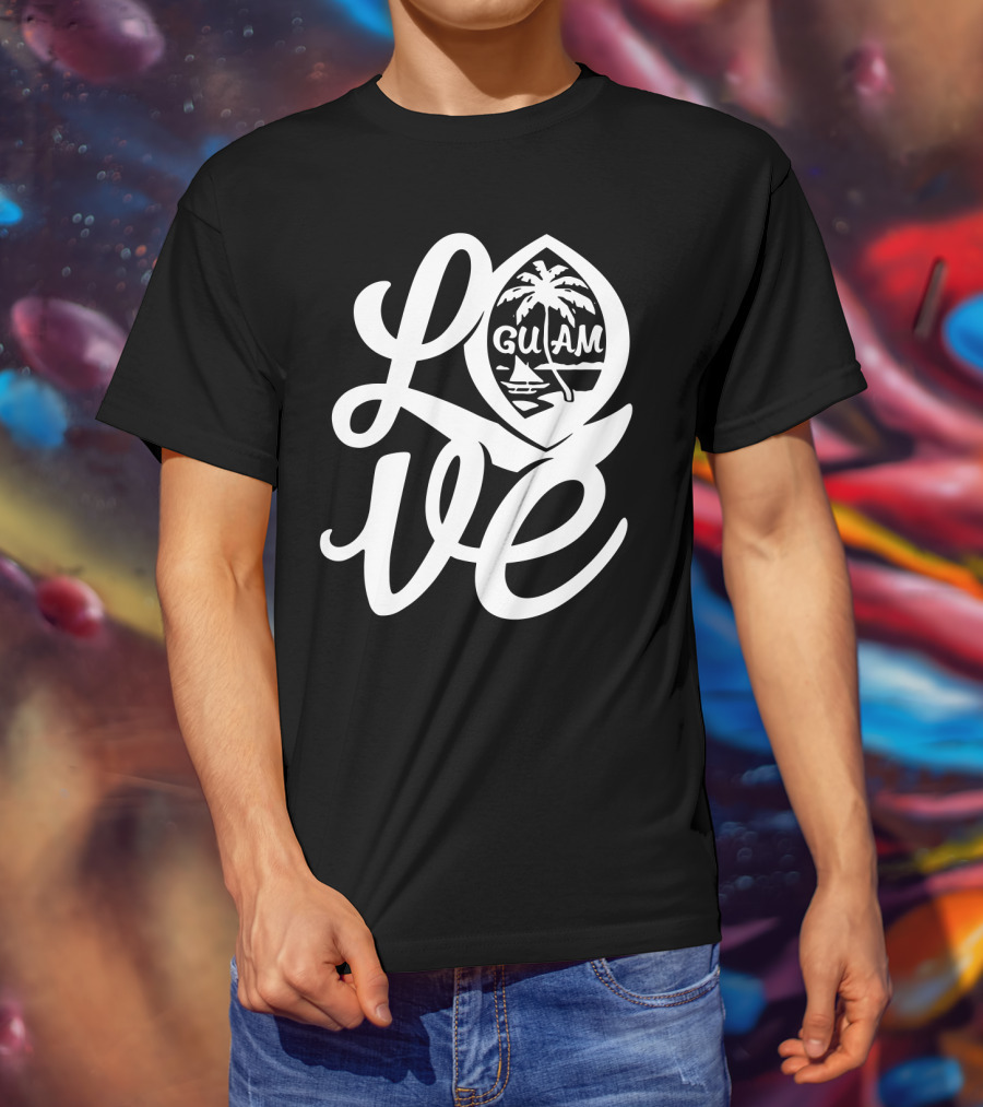 Love Script Guam Guamanian Palm Beach Islander T-Shirt