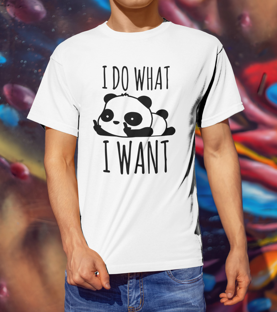 I DO WHAT I WANT Panda Peace Fingers T-Shirt