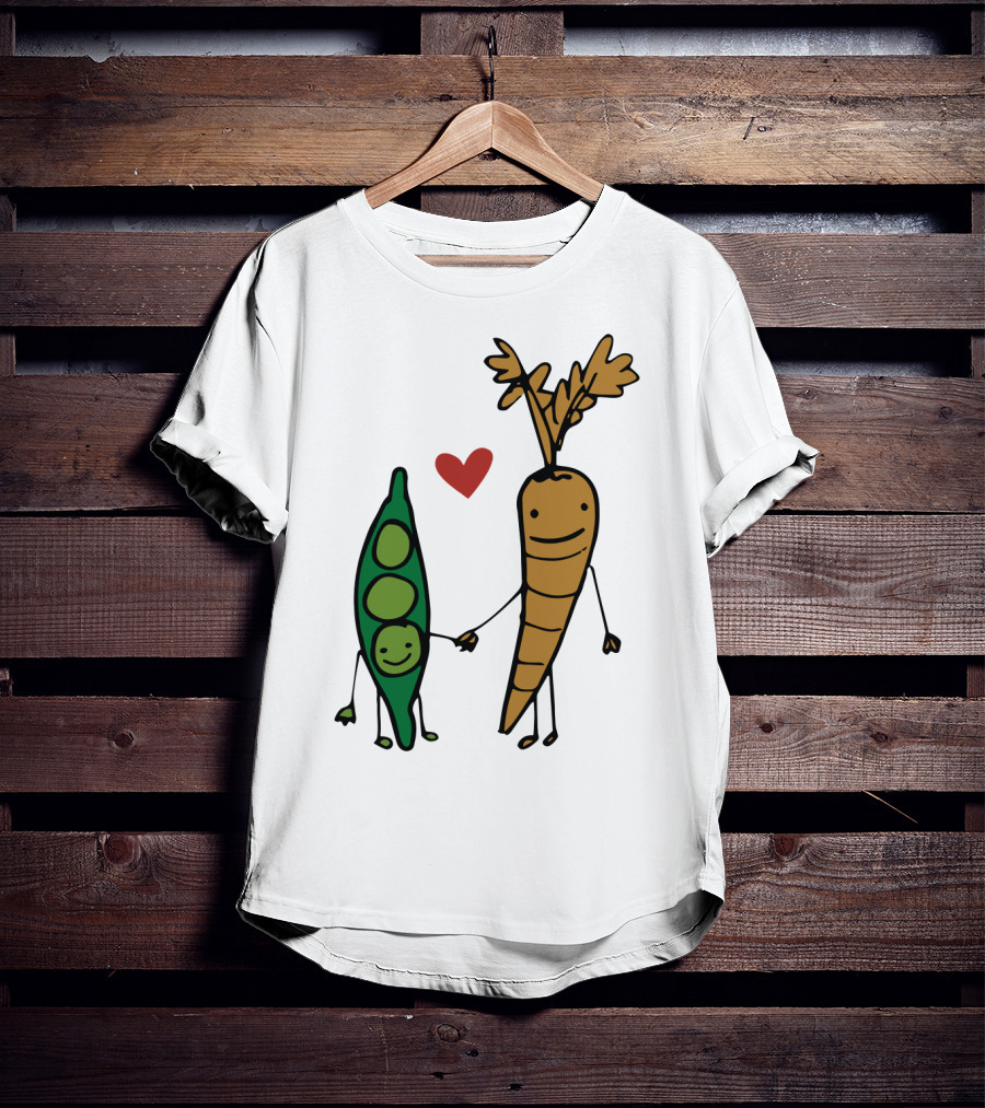 We Go Together Like Peas And Carrots Heart Connection T-Shirt