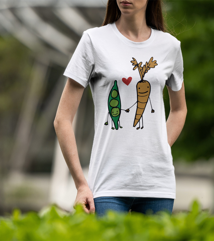 We Go Together Like Peas And Carrots Heart Connection T-Shirt