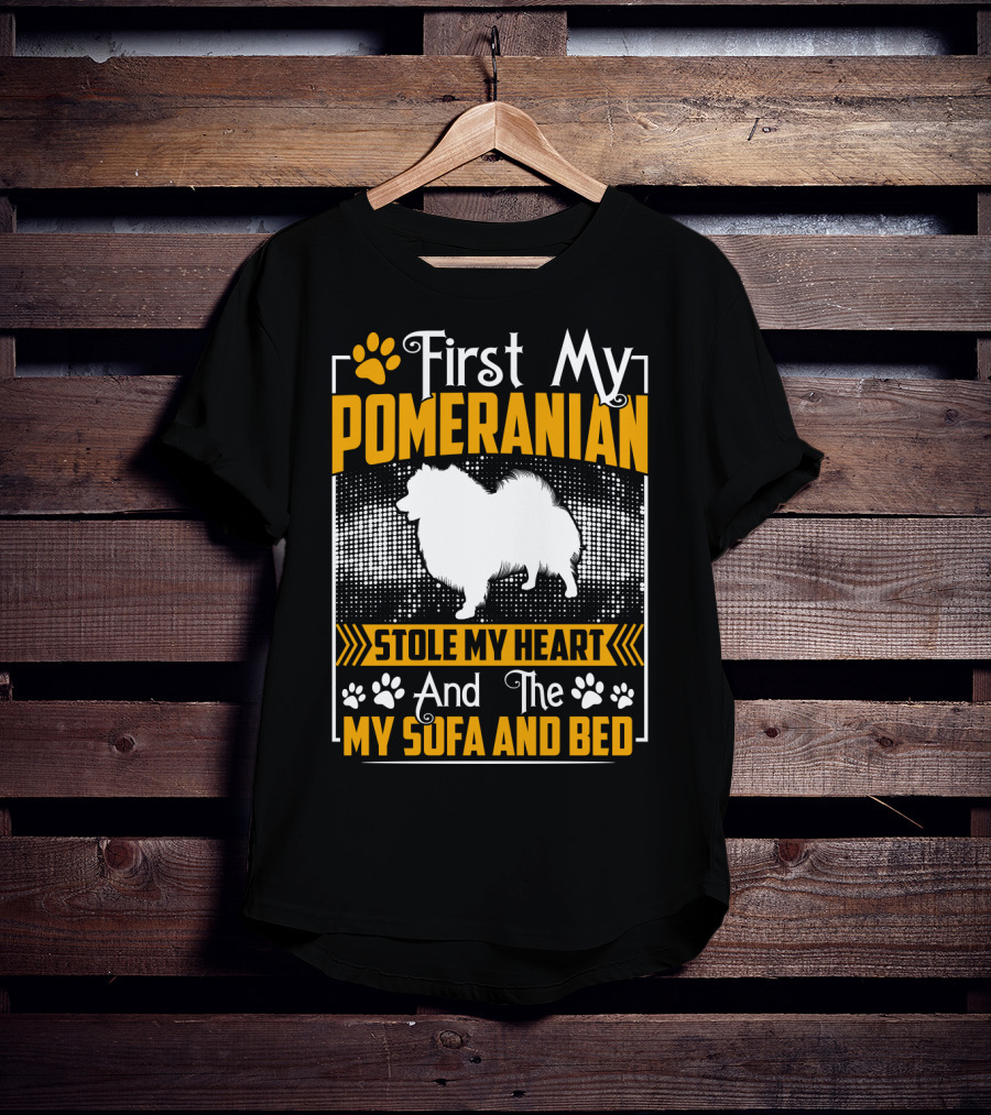 First My Pomeranian Stole My Heart And The My Sofa And Bed T-Shirt