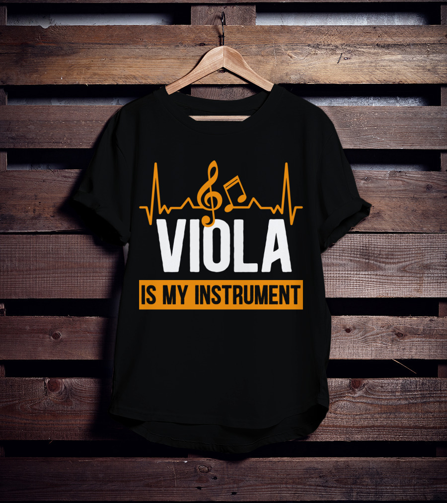 Viola Is My Instrument Heartbeat Music Note T-Shirt