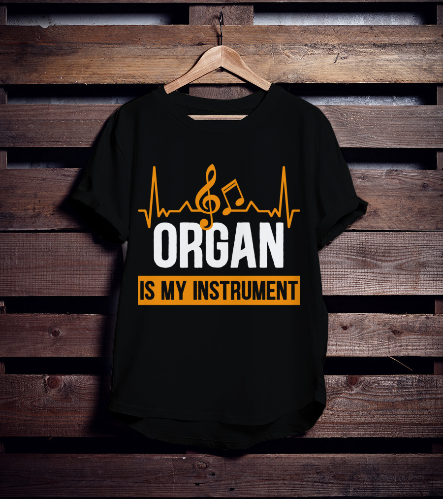 ORGAN Is My Instrument Musical Heartbeat Treble Clef Note T-Shirt