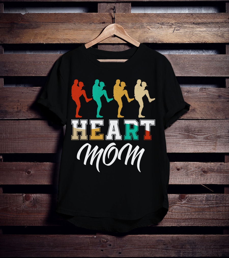 Heart Mom Baseball Player T-Shirt