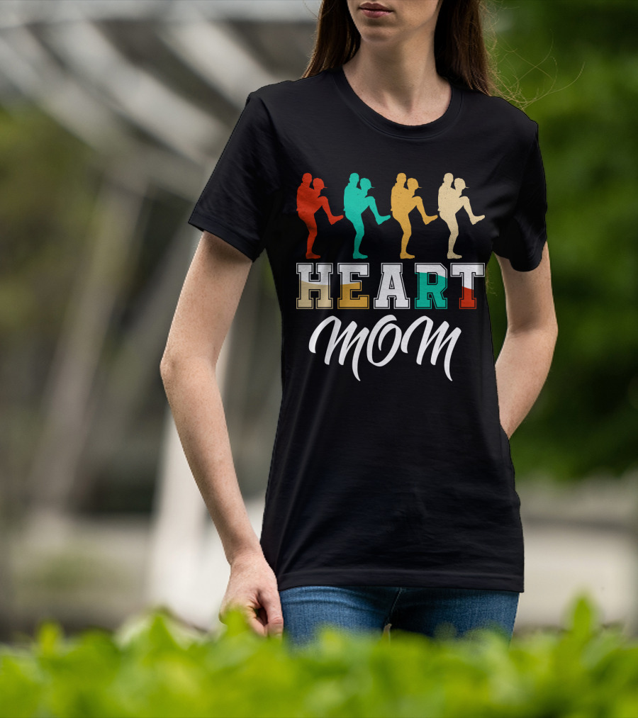Heart Mom Baseball Player T-Shirt