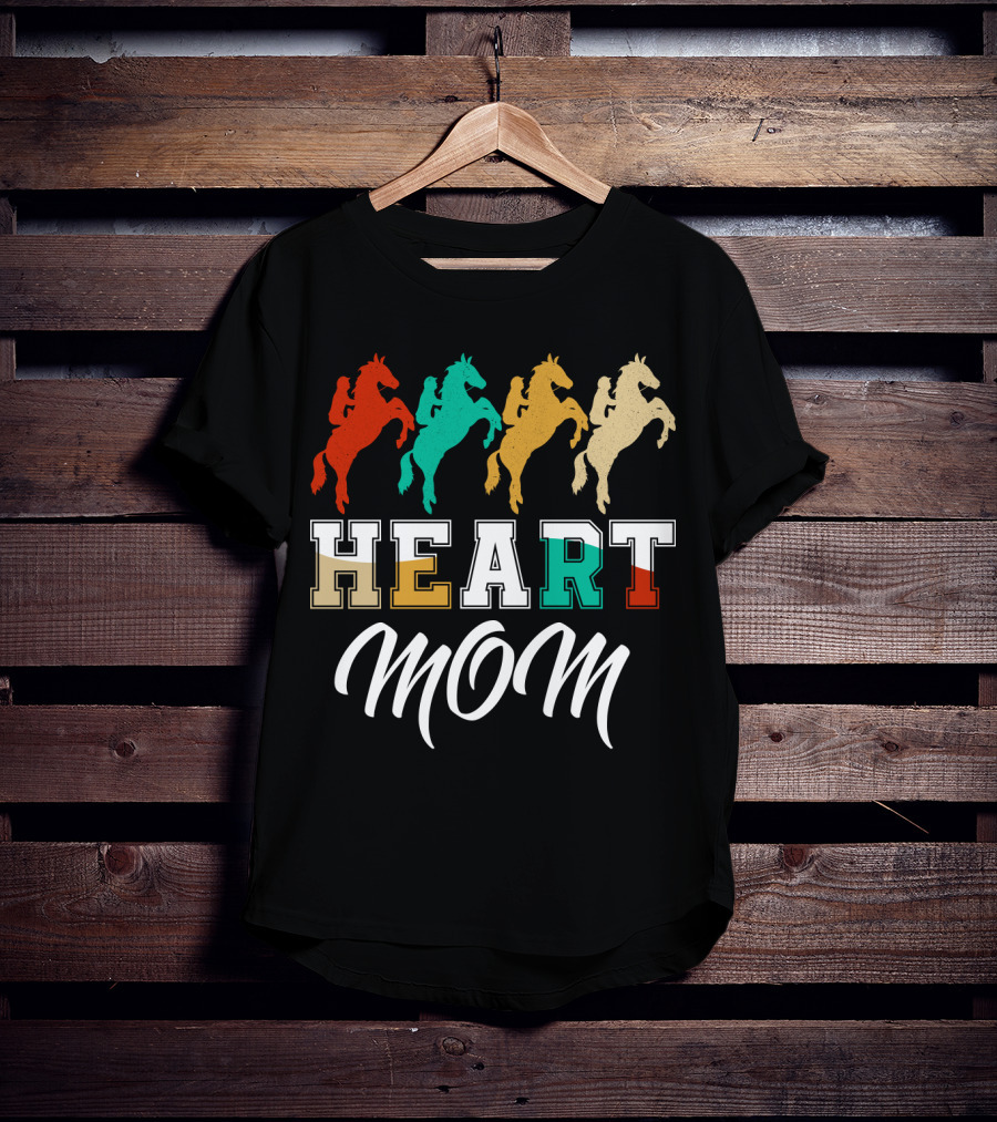 Horse Riding Heart Mom T-Shirt