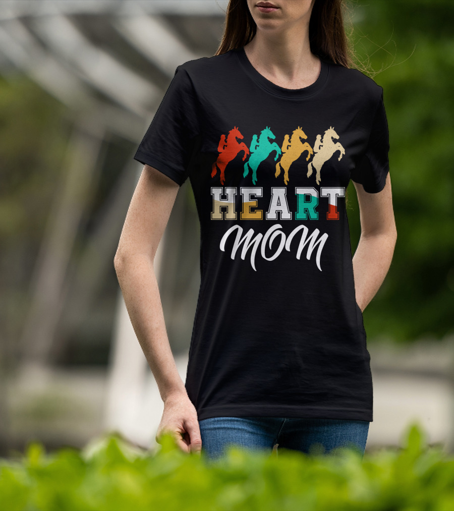 Horse Riding Heart Mom T-Shirt