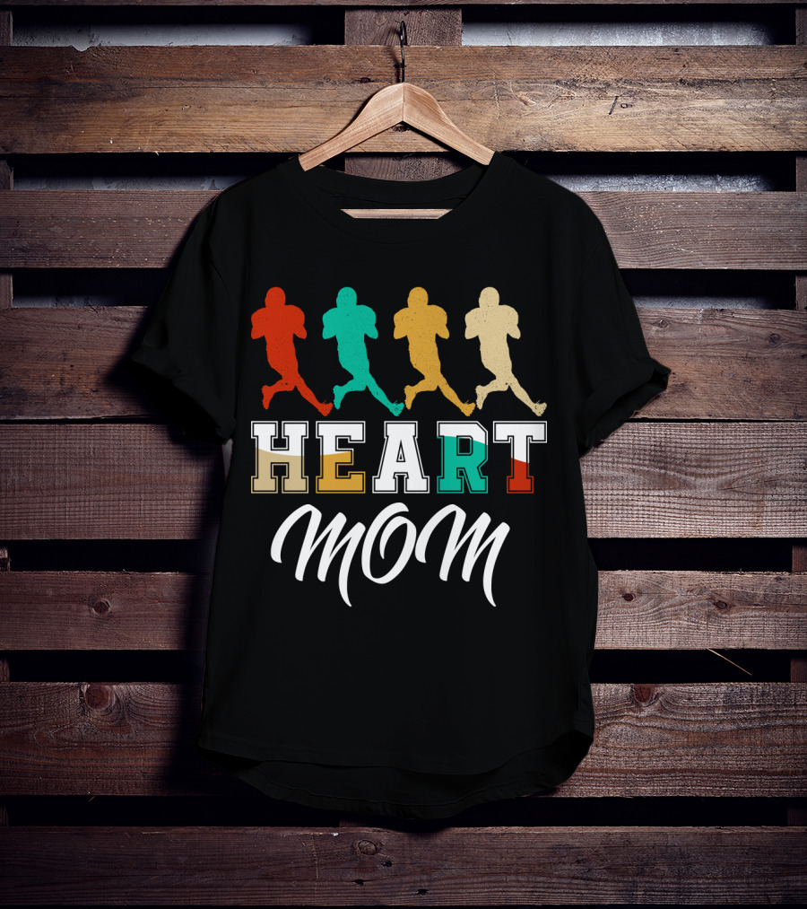 Heart Mom Fantasy Football T-Shirt