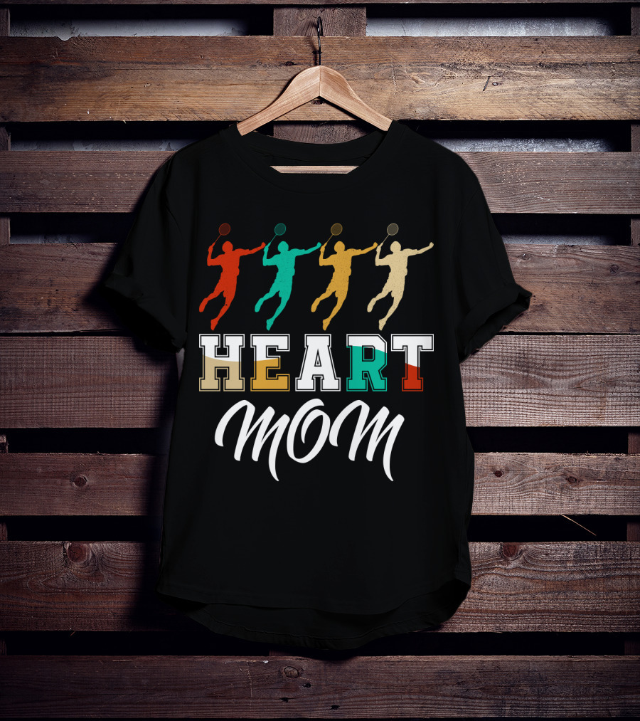 Badminton Heart Mom T-Shirt