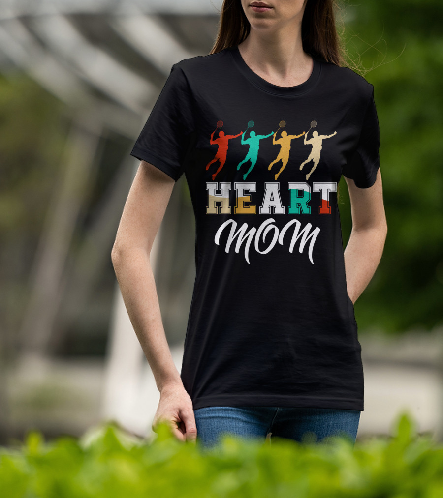 Badminton Heart Mom T-Shirt