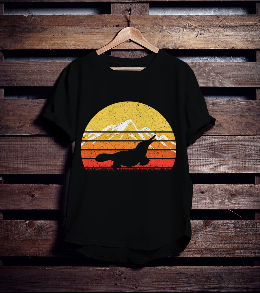 Retro Vintage Platypus Sunset T-Shirt