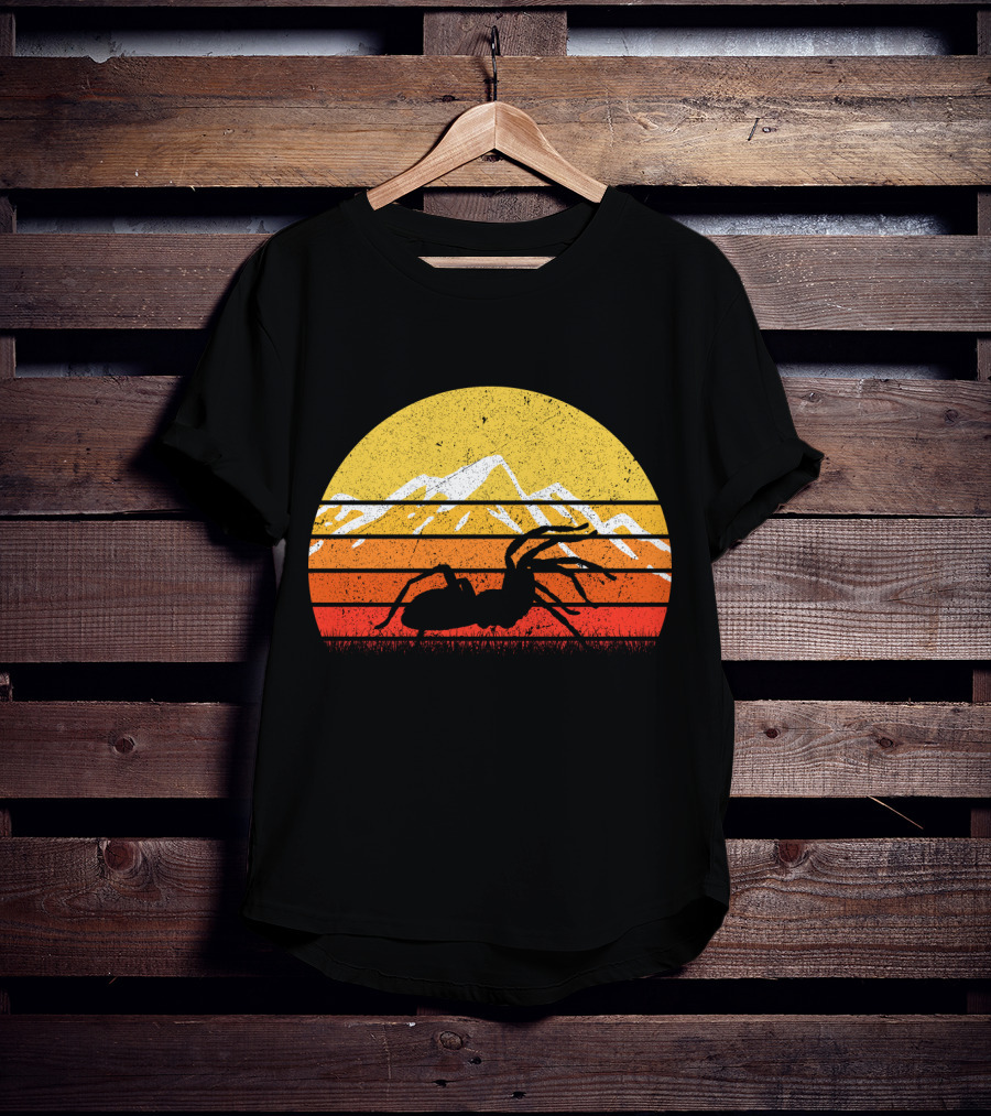 Retro Vintage Tarantula Mountain Sunset T-Shirt