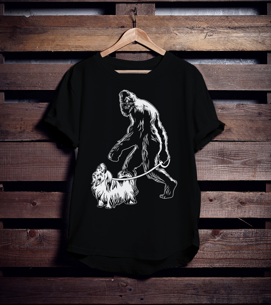 Bigfoot Walking Maltese Dog T-Shirt
