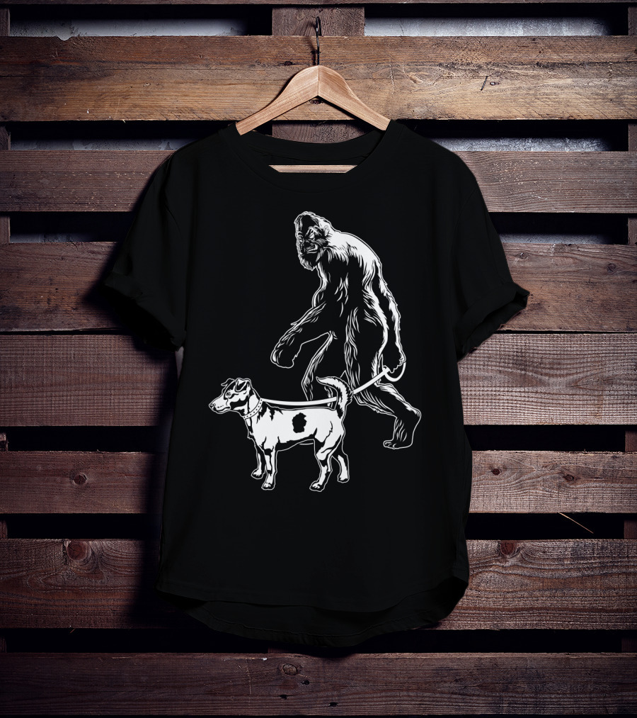 Bigfoot Walking Jack Russell Terrier T-Shirt