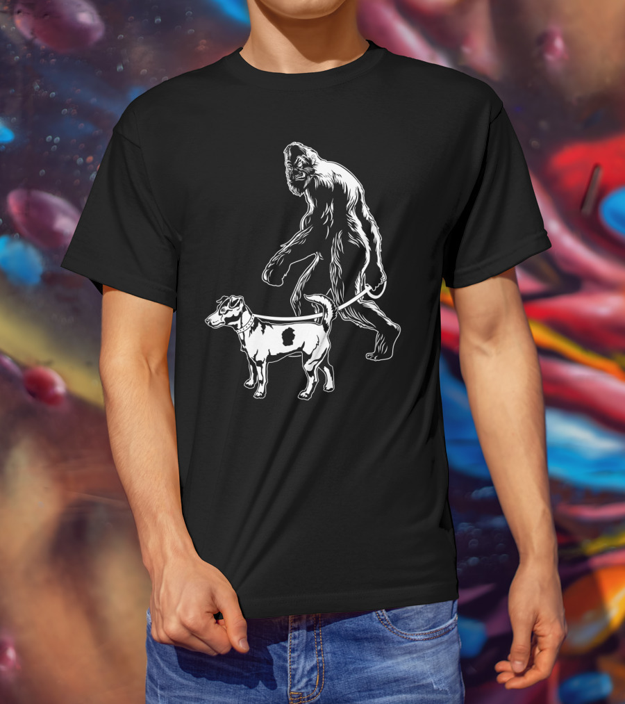 Bigfoot Walking Jack Russell Terrier T-Shirt