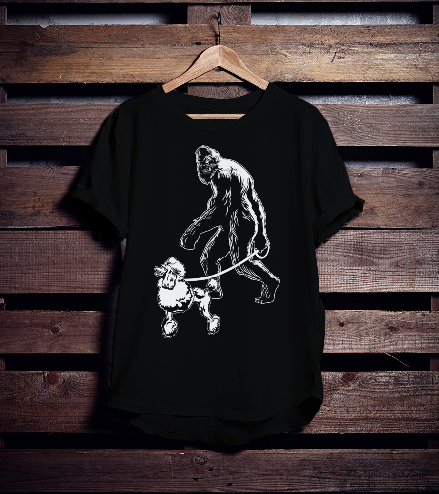 Bigfoot Walking Poodle Companion T-Shirt