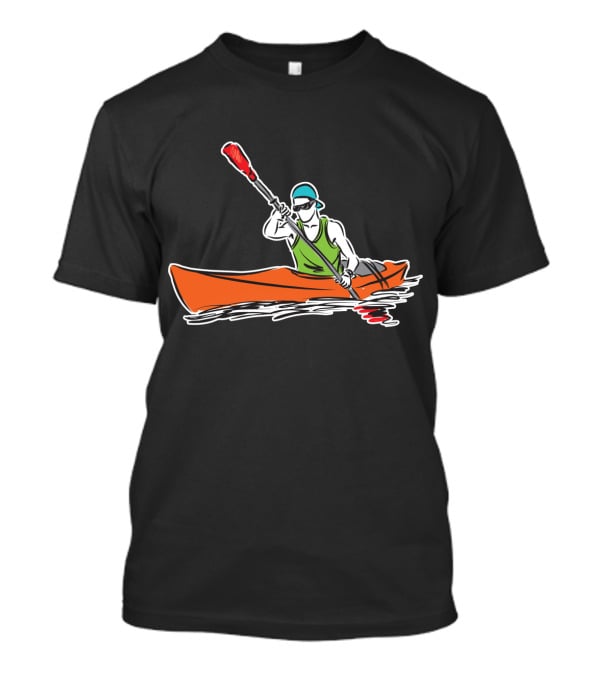 Grönland Kajak Paddel Sportler Line Zeichnen T-Shirt