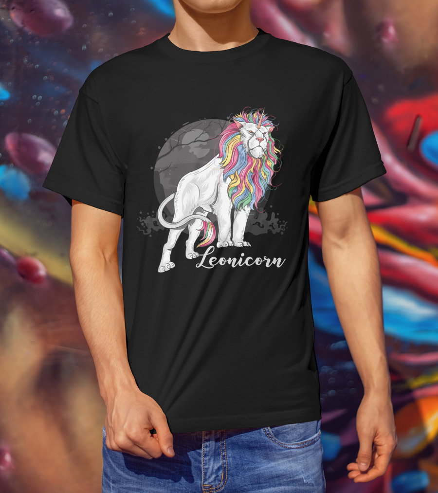 Leonicorn Rainbow-Maned Lion Unicorn Fusion T-Shirt