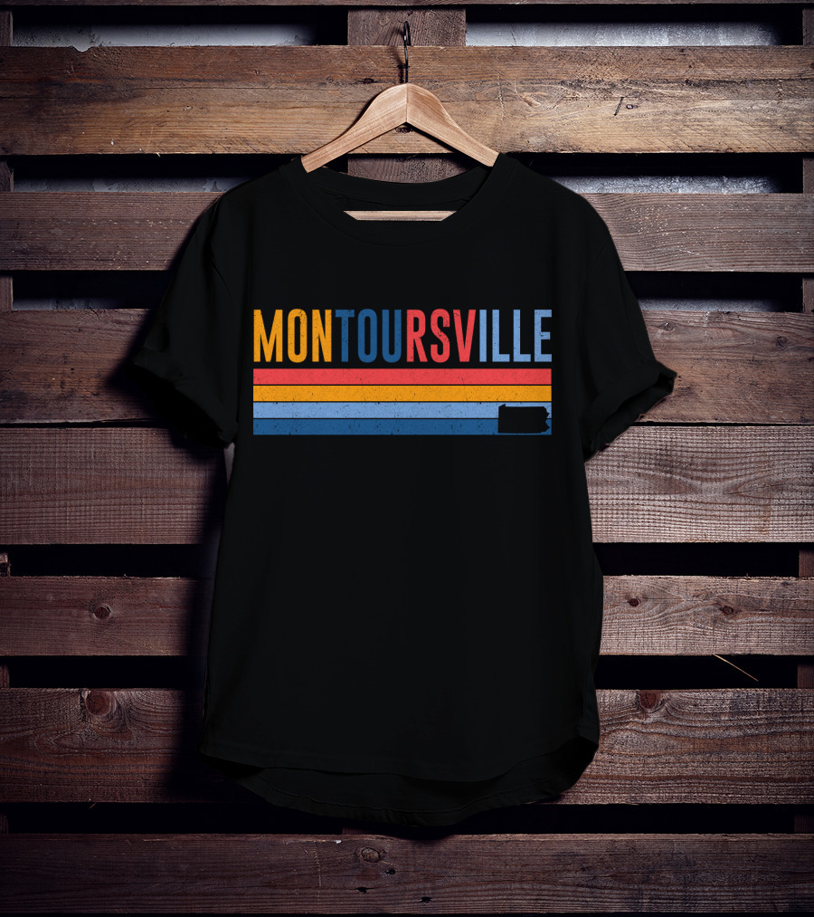 Montoursville Retro 80s Style Striped Pennsylvania T-Shirt