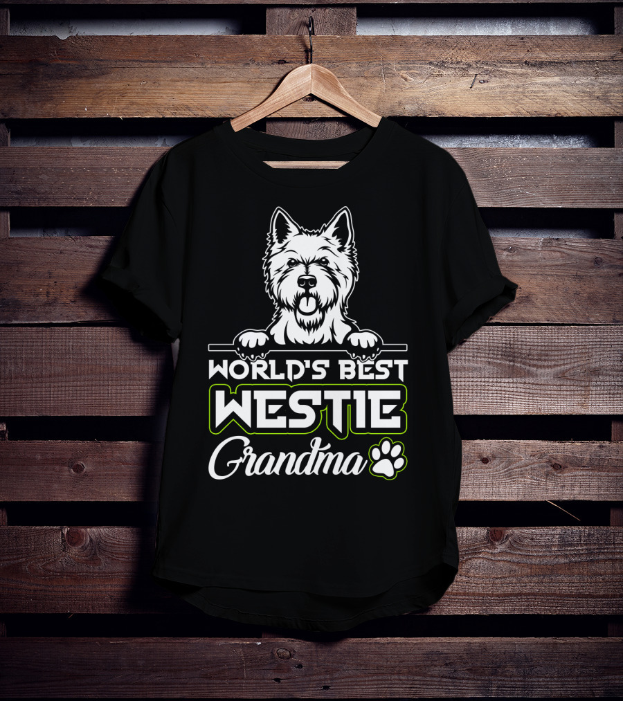 World's Best Westie Grandma Paw Print T-Shirt