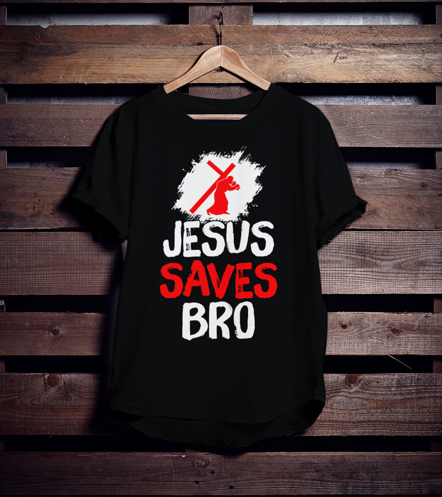 Jesus Saves Bro Bold Faith Funny Christian Premium T-Shirt