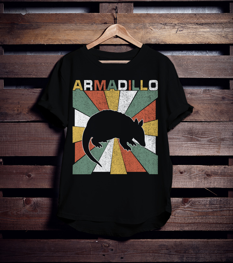 Armadillo Retro 70s Vintage Rainbow Burst T-Shirt