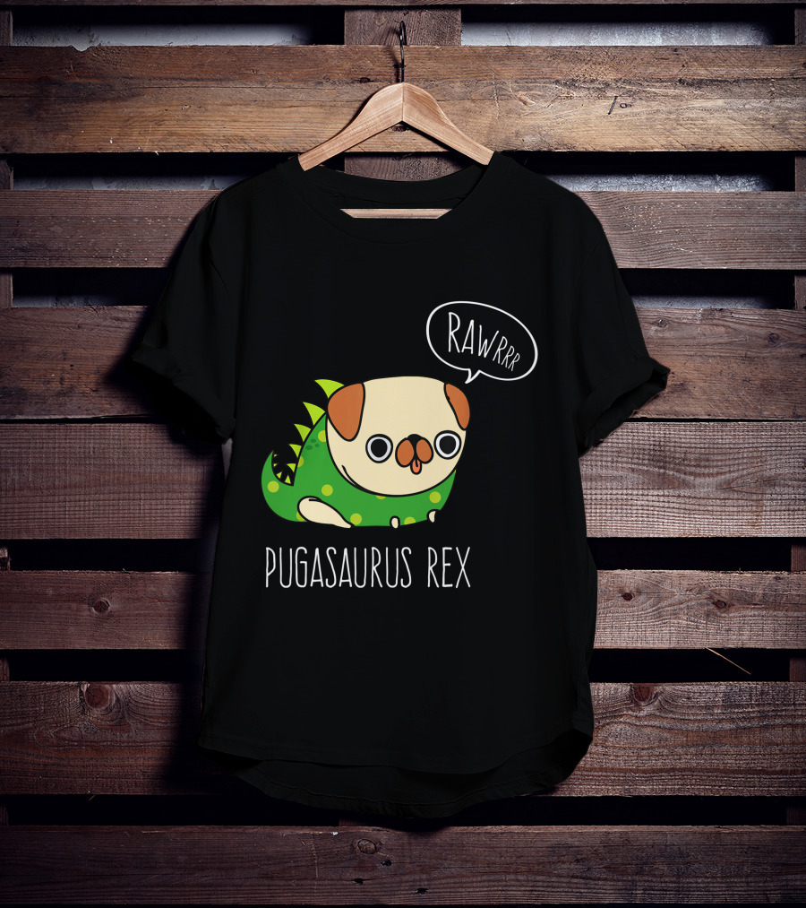 Pugasaurus Rex Pug Dog Halloween Rawrrr T-Shirt