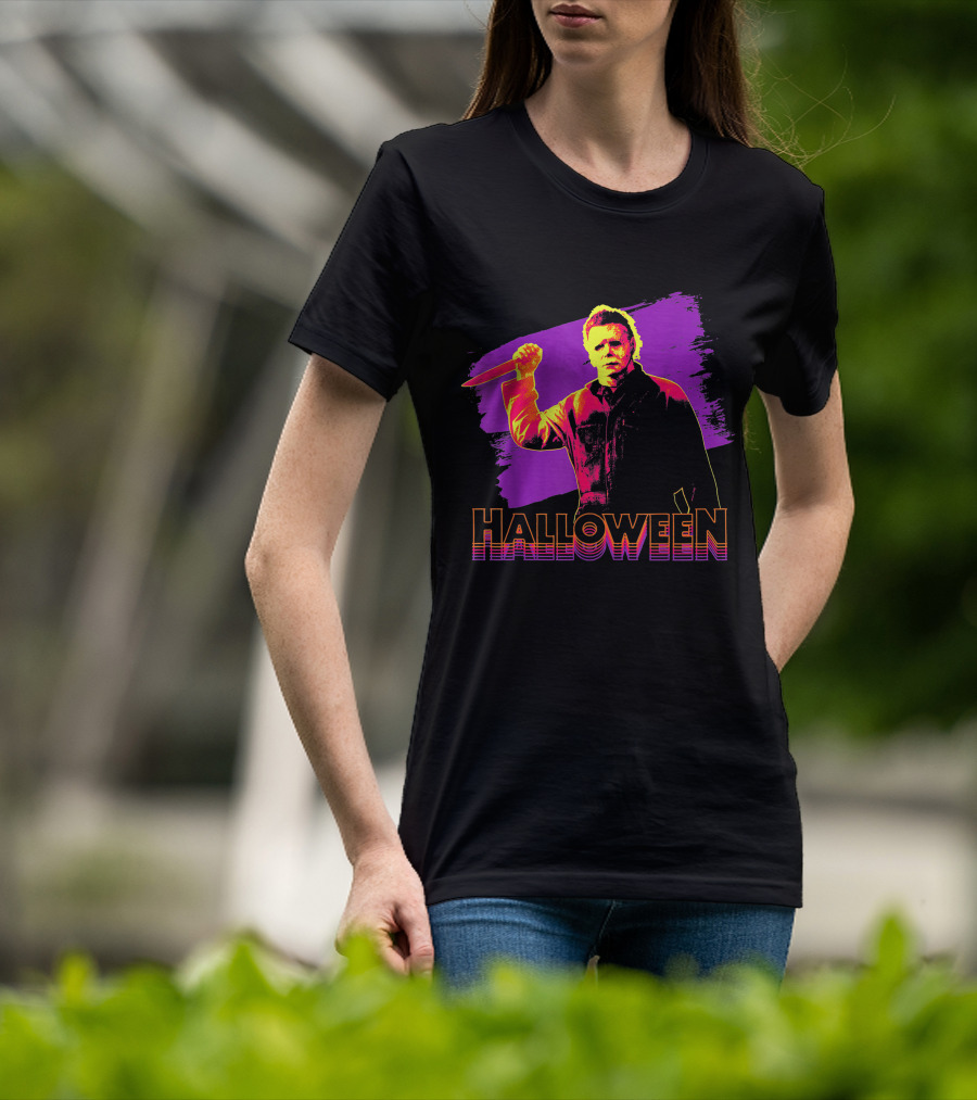 Michael Myers Neon Halloween T-Shirt