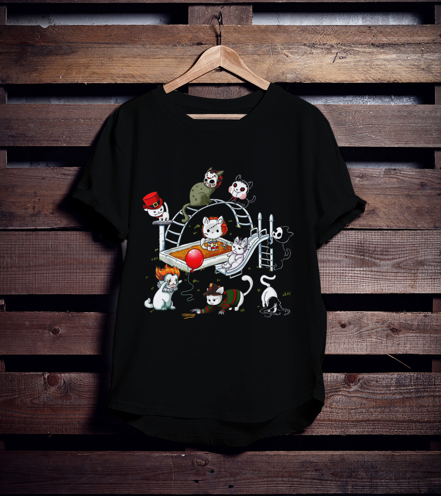 Horror Cats Playground Halloween Icons T-Shirt