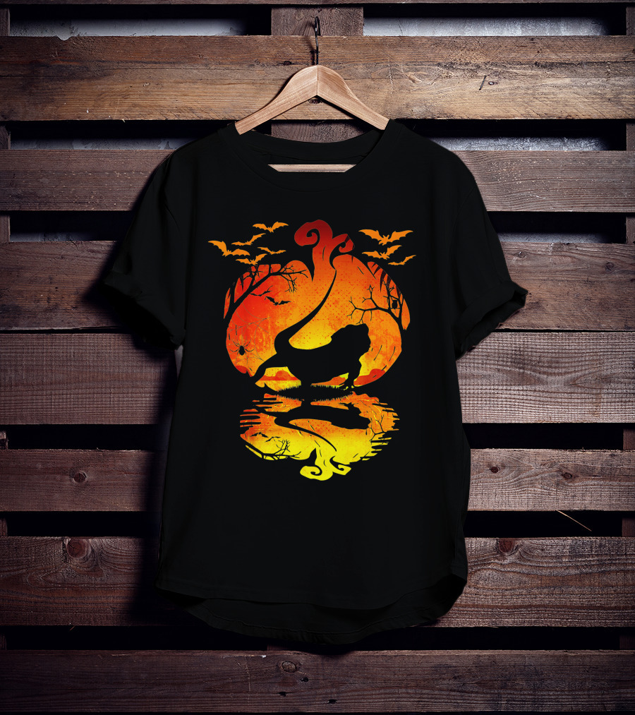 Bearded Dragon Halloween Pumpkin Bats T-Shirt